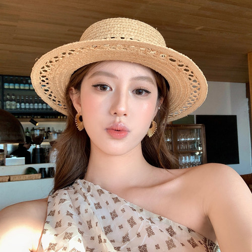 金色镂空桃心耳环女高级感度假风
