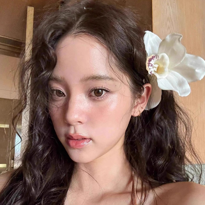 欧阳娜娜同款蝴蝶兰花朵抓夹海边