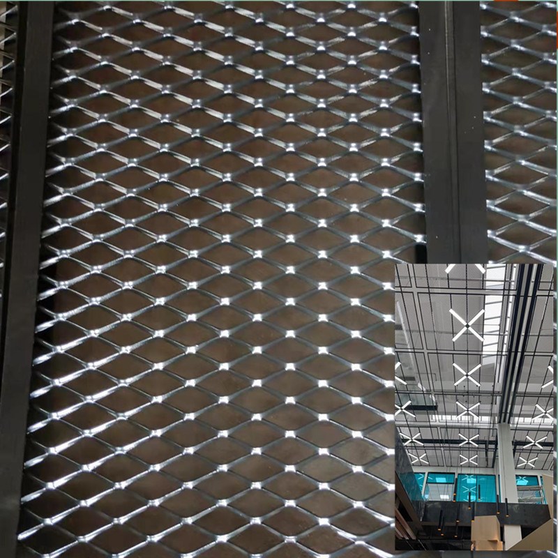 钢板网菱形网格铁网金属钢板拉伸网 菱形吊顶装饰铁丝网钢板网片