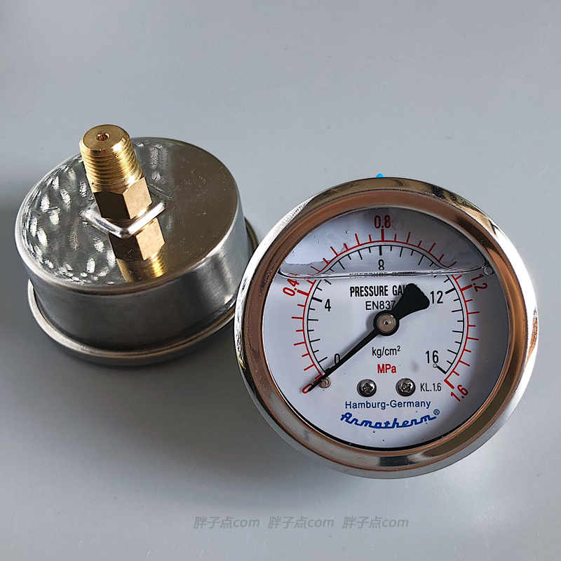 0-1.6MPa空压机打气泵耐震压力表.空气压缩机防震压力表0-16公斤