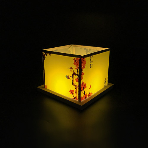 方形河灯祈福许愿灯水灯复古河灯船水上莲花灯安全阻燃配电子蜡烛