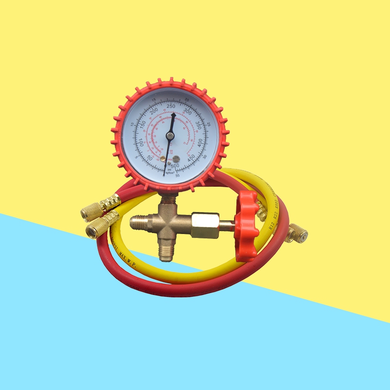 鸿森空调加氟表雪种冷媒制冷剂高压低压加液配件压力表旋钮开关阀