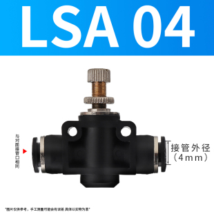 可调LSA4气动管道调节气阀节流阀LSA8气管限流接头SA6-10单向12mm