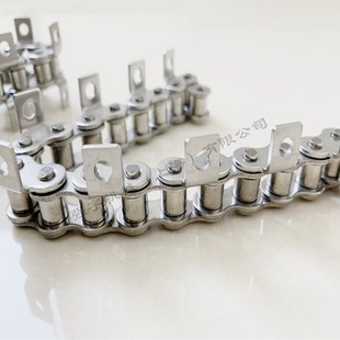 304不锈钢弯板链条 单侧单孔 双侧单孔K1K2弯板 带孔耳朵附件链条