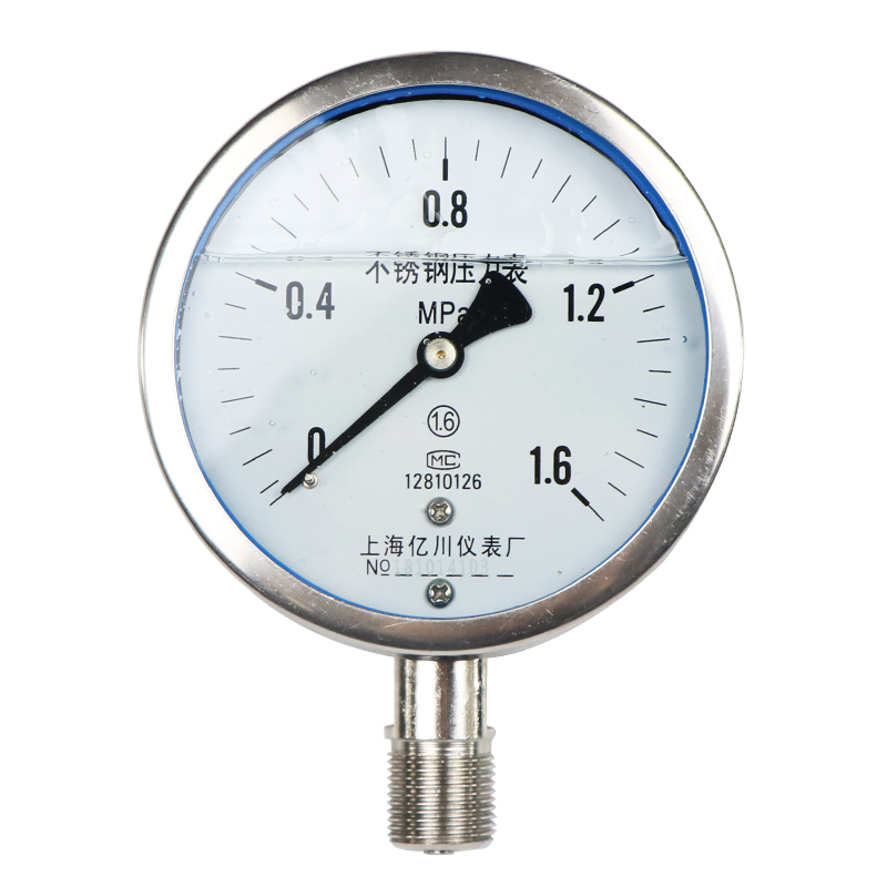 yn100bf不锈钢耐震压力表6mpa负压真空表全304外壳抗震耐蒸汽温度