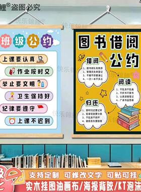 图书借阅班级公约墙贴