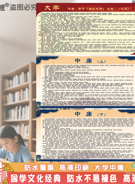 快乐锦鲤大学中庸论语墙贴
