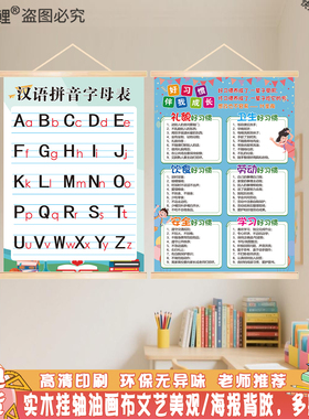 汉语拼音字母表墙贴小学生幼儿园
