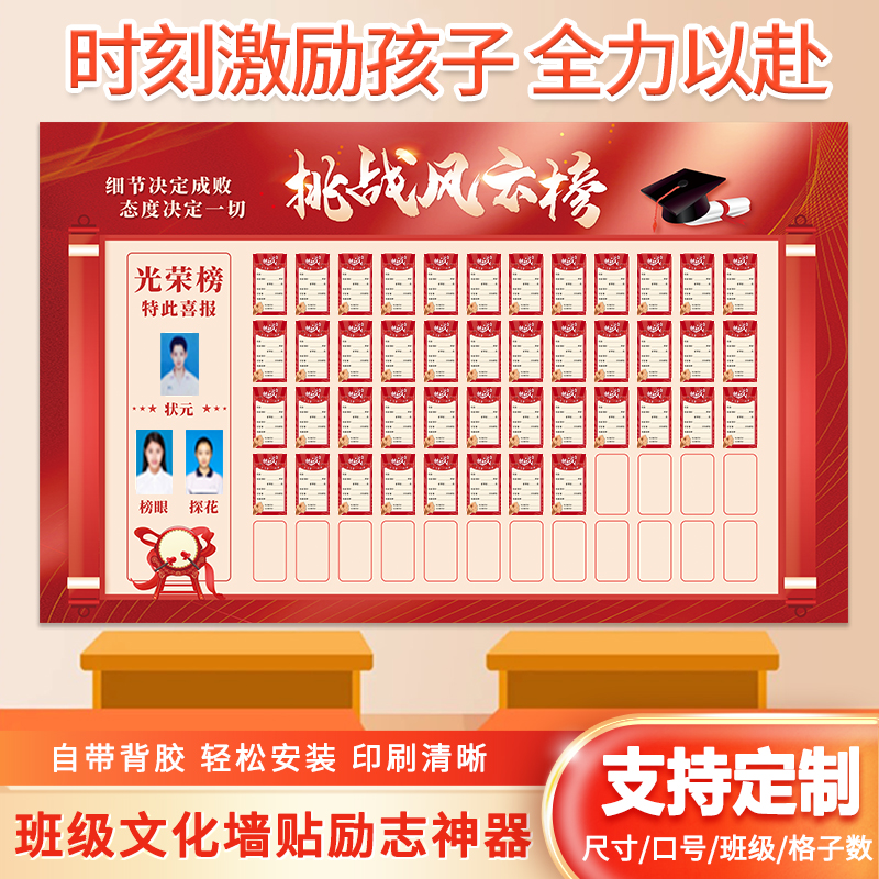 高考中考目标墙贴学生班