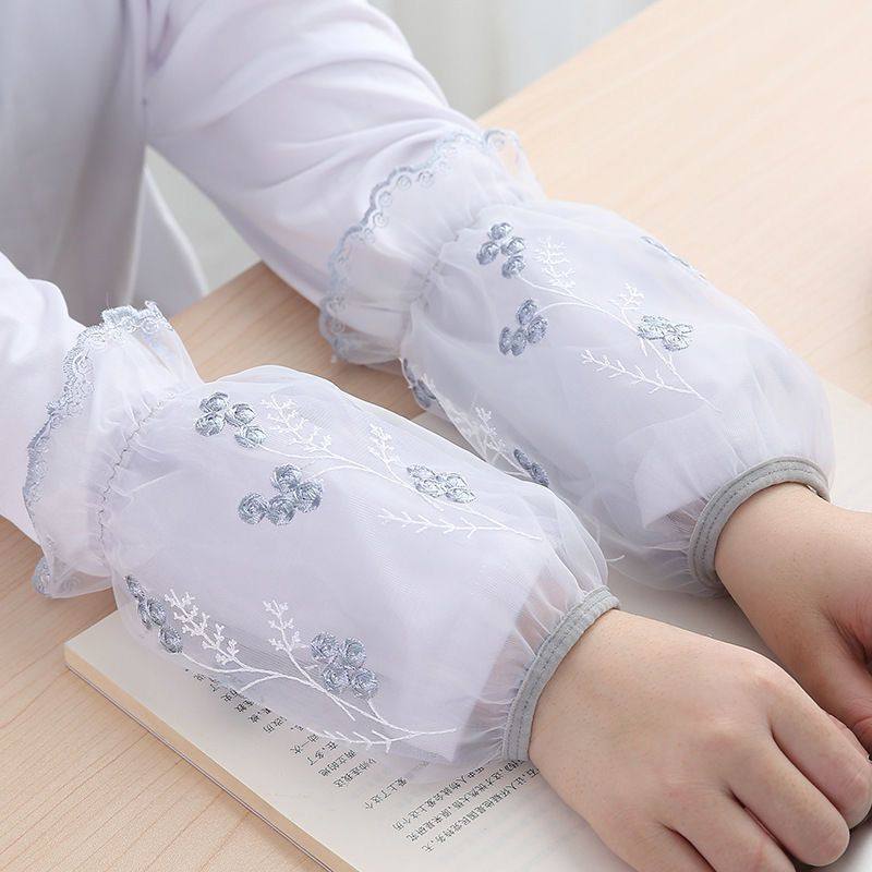 蕾丝袖套女冬2025新款护袖羽绒服上班专用耐脏高级感女士成人套袖