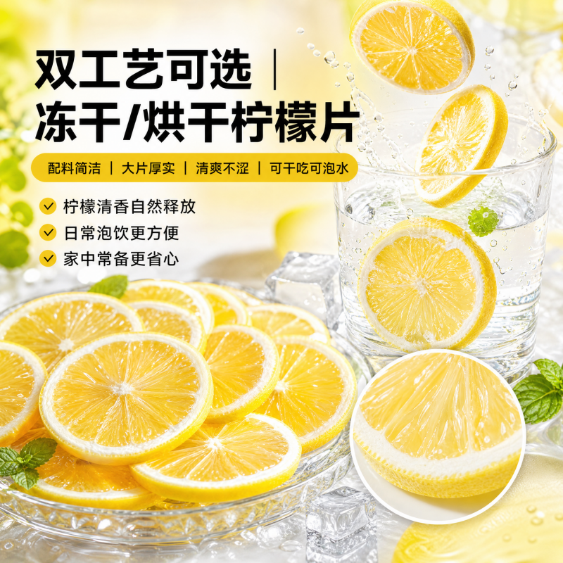 柠檬干片冻干泡水喝装饰商用新鲜安岳果干烘焙水果茶叶蜂蜜新鲜