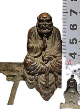 农村回流老物件达摩祖师佛像黄铜板凳佛老铜像古董旧货摆件收藏