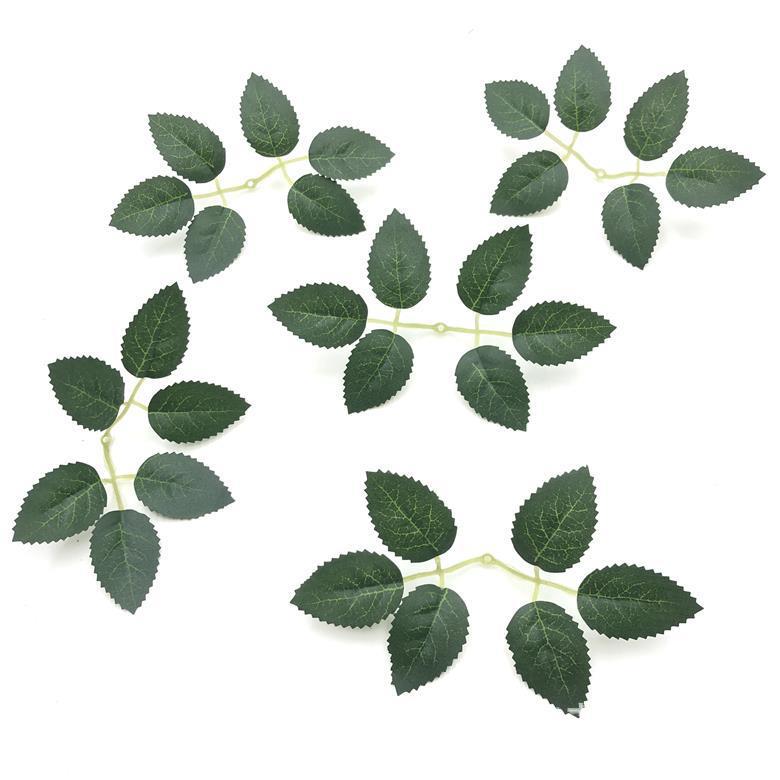 小号6片玫瑰叶仿真树婚庆装饰人造景观假树仿真花玫瑰花装饰配件