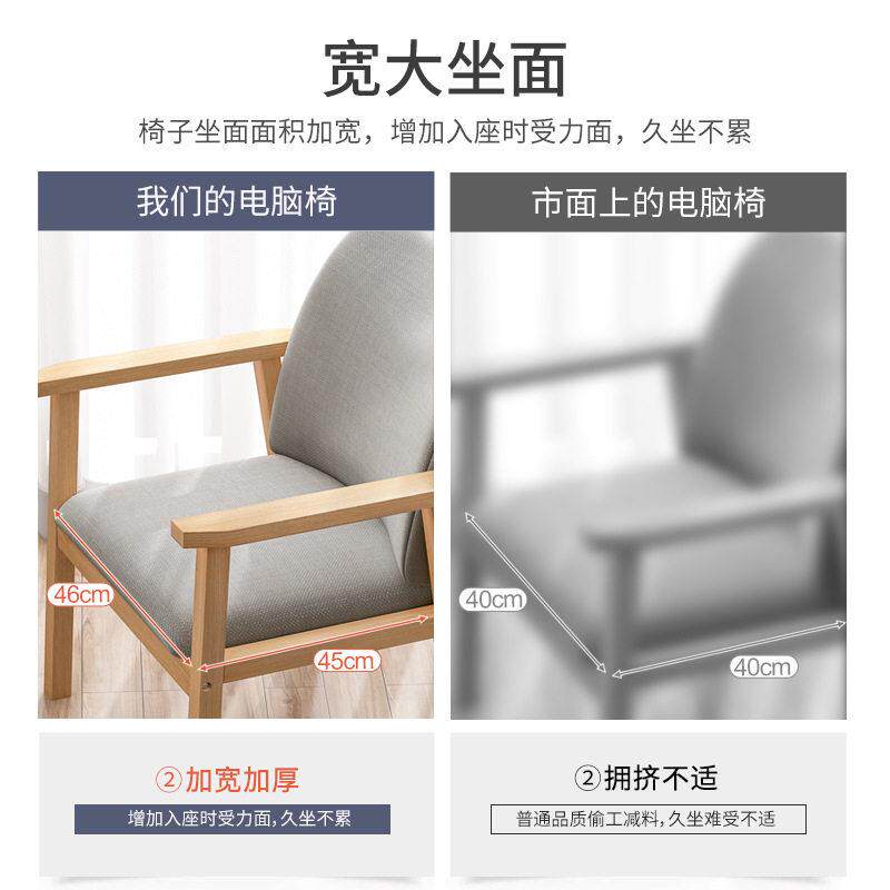 家用实木椅子现简约休闲餐椅简易曲木北欧书桌椅电脑靠背扶手椅