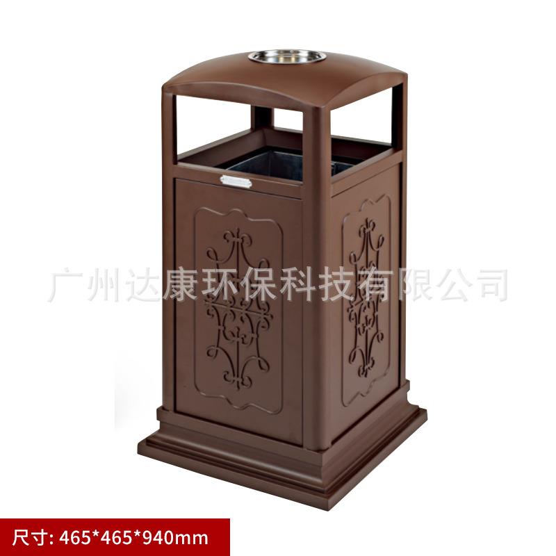 高档小区花园别墅铸铝制垃圾箱欧式庭院方形垃圾桶户外分类垃圾筒