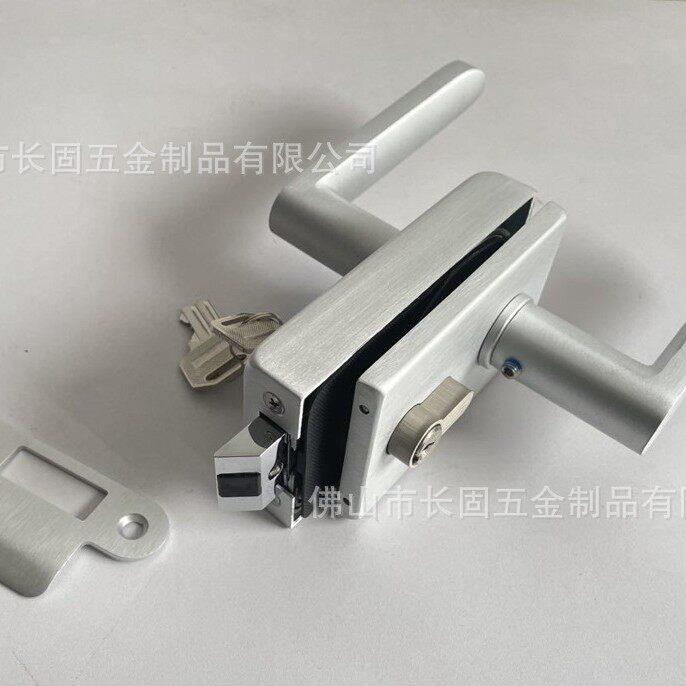 供应公室商铺方形玻璃门锁铝合金氧化静音把手门窗五金配件