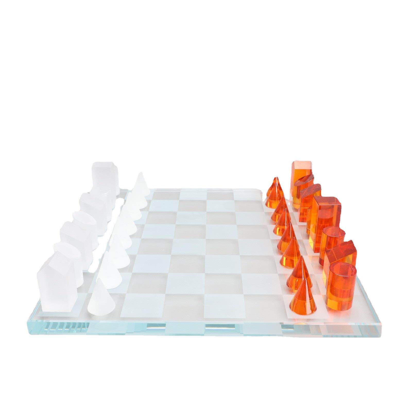 北欧水晶棋盘摆件样板房售楼部卧室书房客厅桌面玄关软装饰品