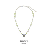 STUGAZILuna Angel夜光绿蝴蝶珍珠项链轻奢小众镀金时尚 潮颈链女