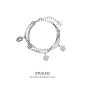 STUGAZIRosy 玫瑰多层手链小众设计感手饰 Bracelet Triple Chain
