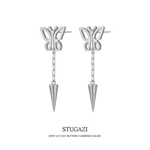 stugazi镂空蝴蝶链条耳钉