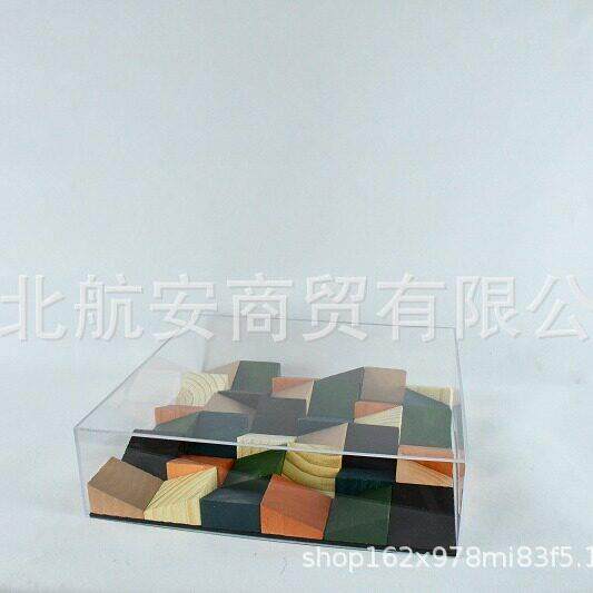 现简约创意彩色木头亚克力摆件样板间桌面儿童房软装饰品工艺品