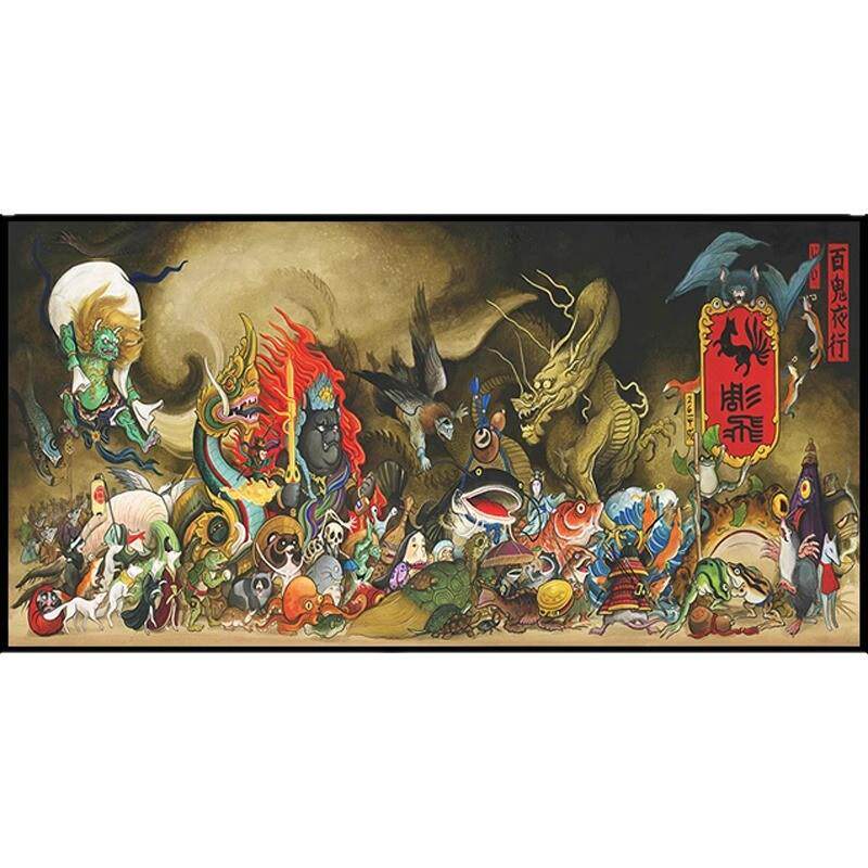 百鬼夜行挂画日式榻榻米居酒屋壁画和风浮世绘装饰画纹身工作室