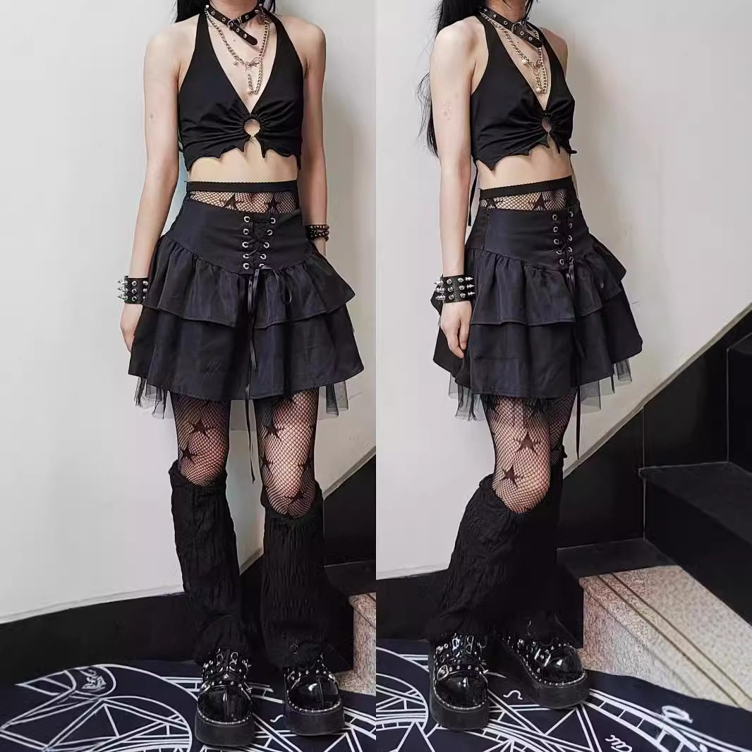 黑色蛋糕包臀短裙女小个子学院风2025夏季纯欲辣妹A字高腰半身裙,女装/女士精品,半身裙,淘宝优惠券,粉丝福利购,淘宝优惠卷