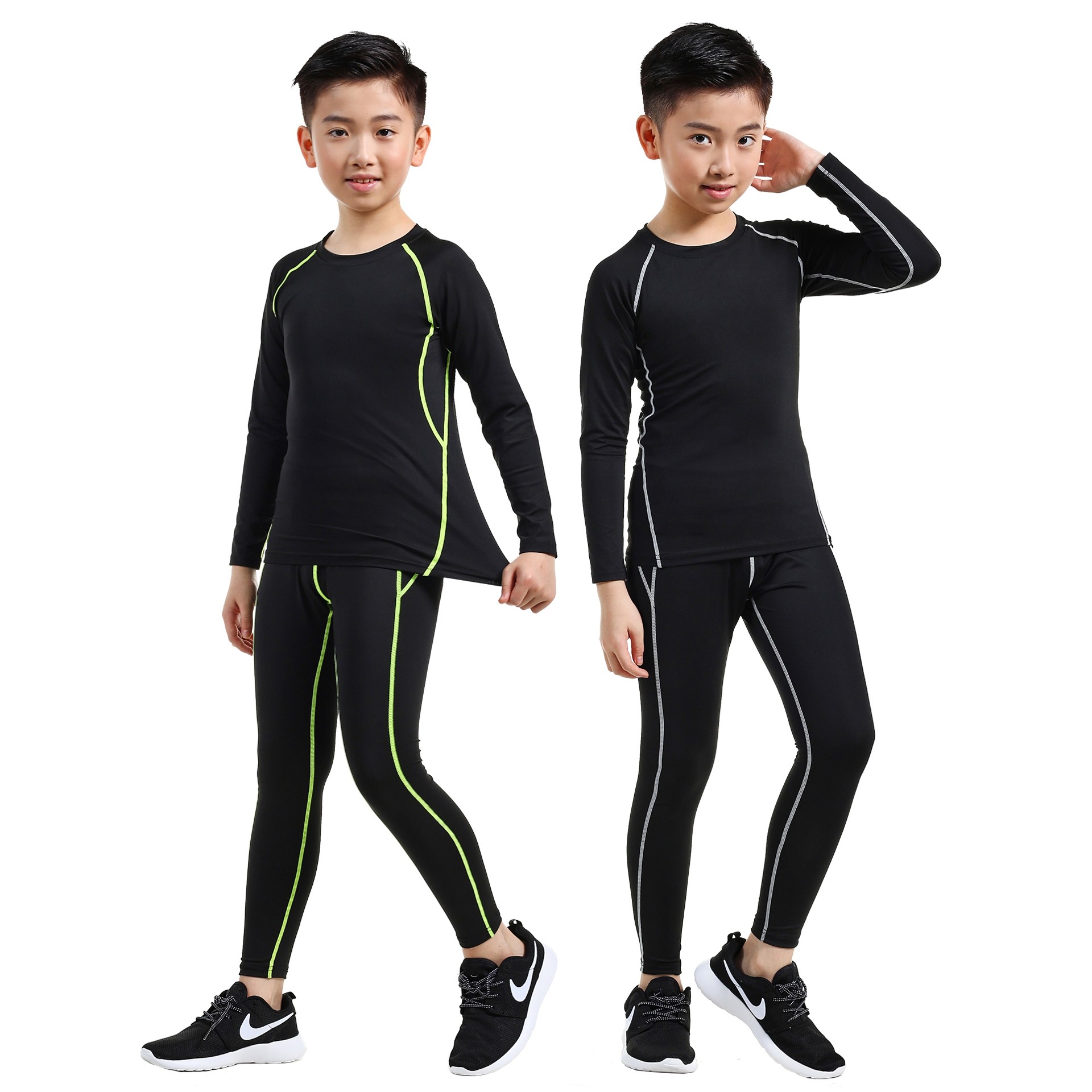 李官方儿童紧身衣训练服速干衣男童秋冬篮球足球打底运动健身服