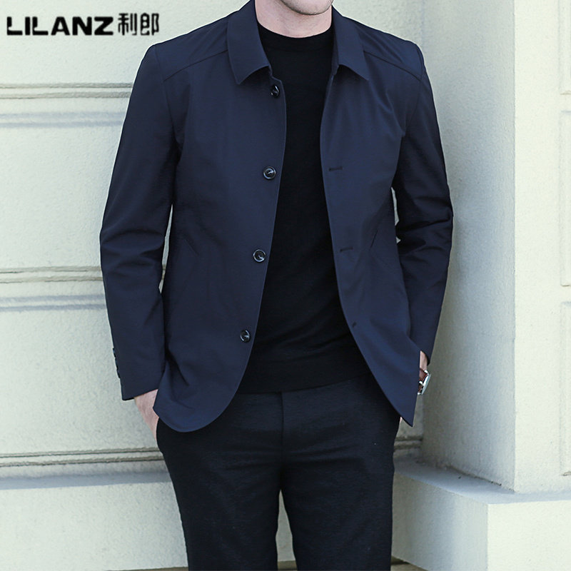 利郎男士夹克2025秋冬季加厚商务休闲翻领中年爸爸装行政夹克外套