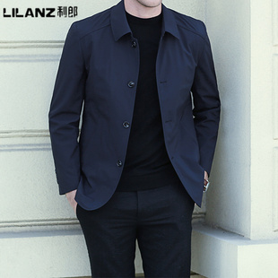 利郎男士夹克2025秋冬季加厚商务休闲翻领中年爸爸装行政夹克外套