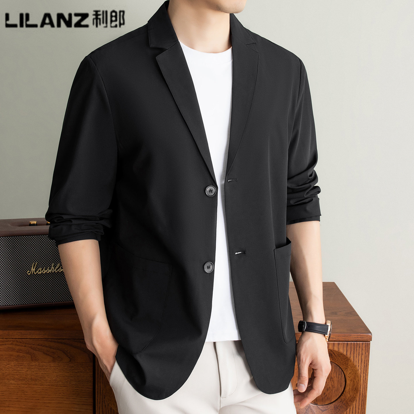 利郎男士2026夏季薄款商务西装修身单西外套防晒休闲便西服上衣男