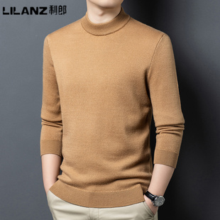 利郎男装秋冬季新款毛衣男士半高领时尚休闲纯羊毛加厚羊毛衫上衣