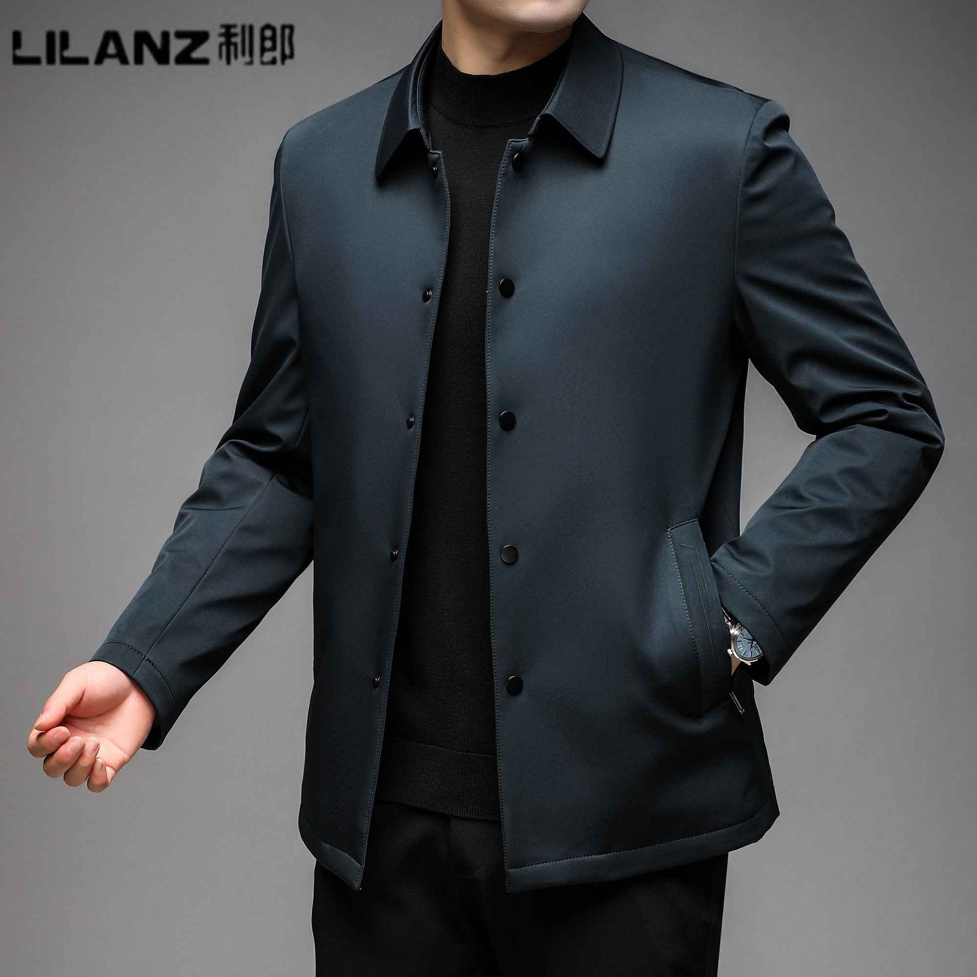 利郎男装2026秋冬季新款男士棉衣外套中老年商务休闲爸爸装夹克男