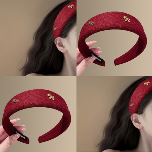 「马上有钱」新年红毛呢铜钱发箍