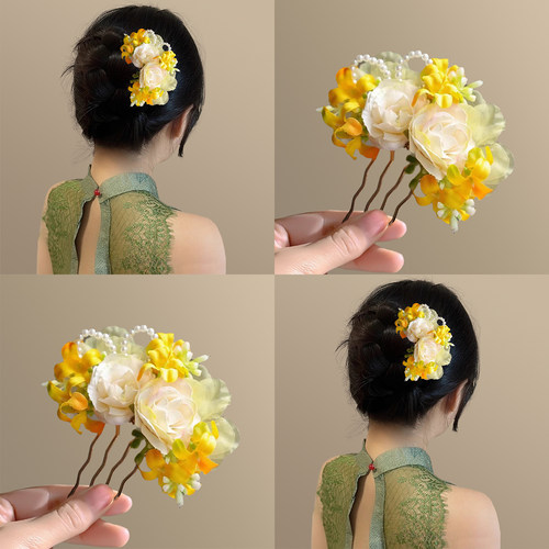 桂子栀兰！桂花花朵发梳发夹