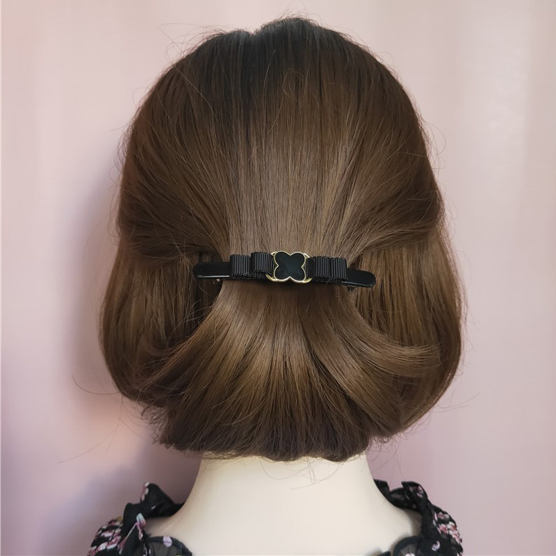 半扎發女蝴蝶結頂夾發卡溫