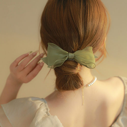 气质欧根纱蝴蝶结头饰发夹女顶夹