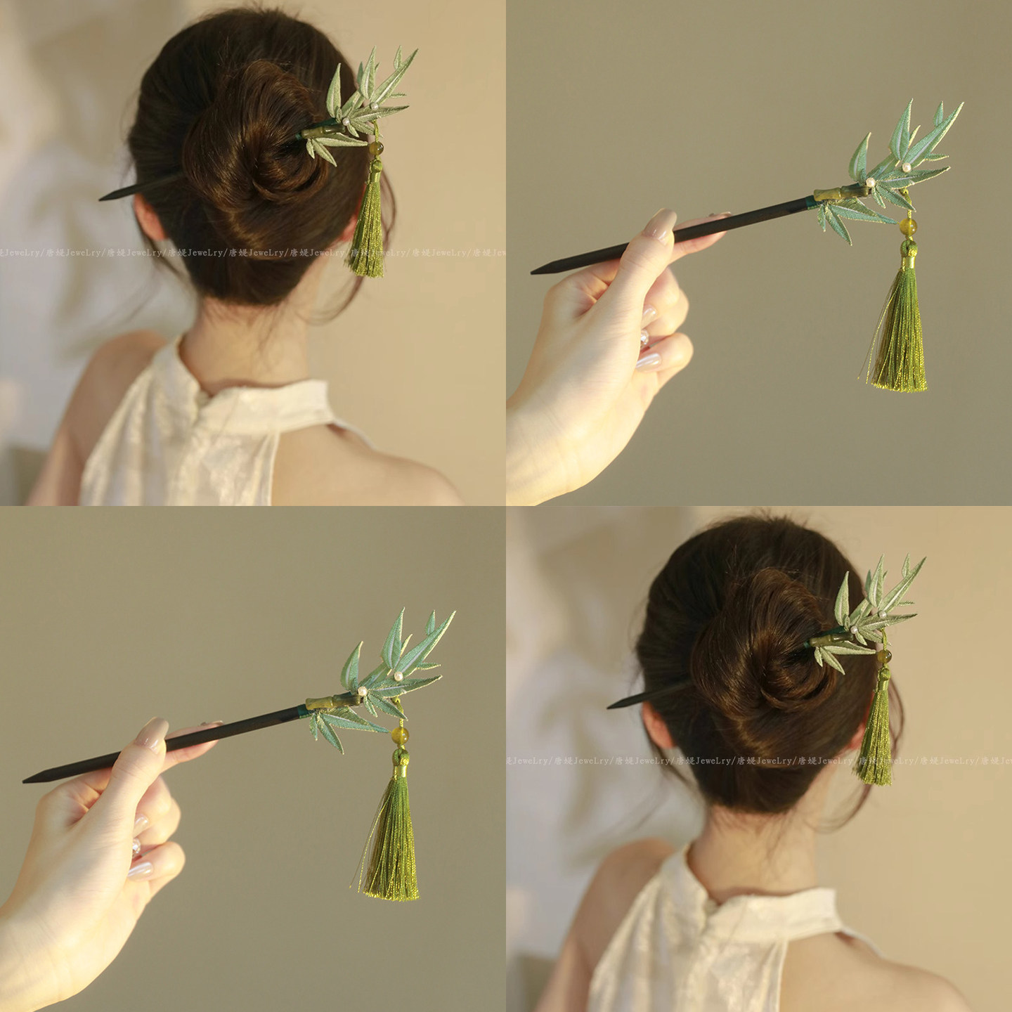 竹影清婉！新中式國風竹葉簪子