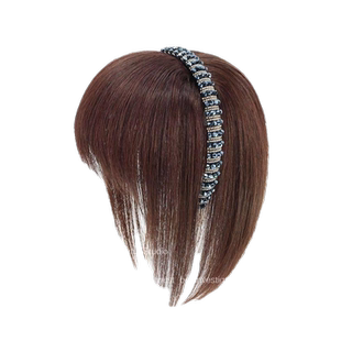 遮盖白发!空气刘海假发女真发辫子发箍一体前额头顶补发假发贴片