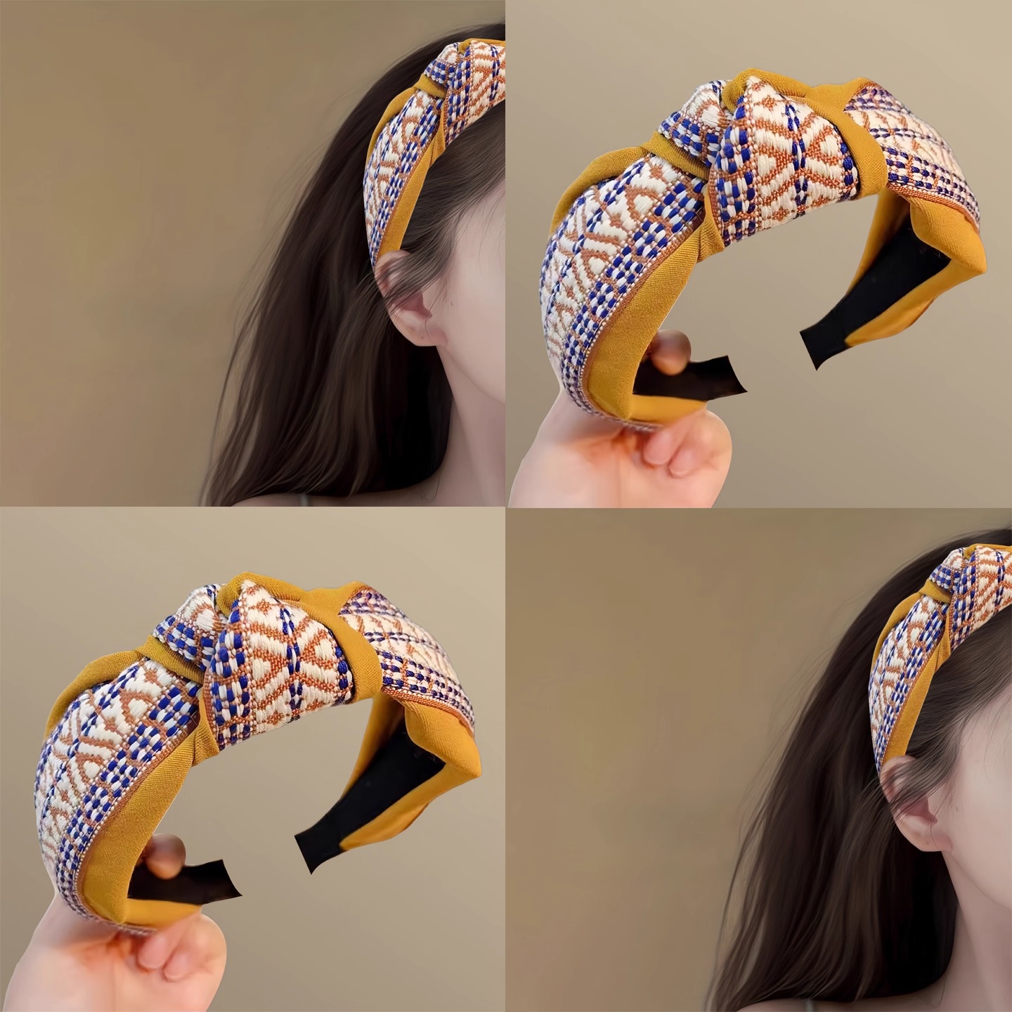 半藏咖啡~復古港風打結發箍