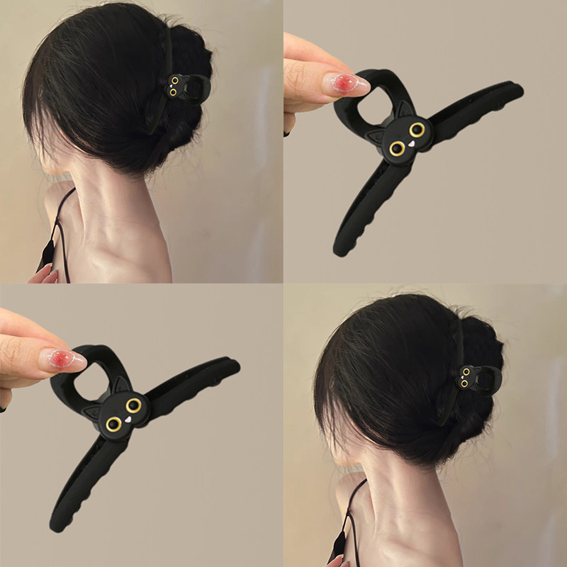 抓夾腦勺發夾簡約黃瞳靈貓甜美