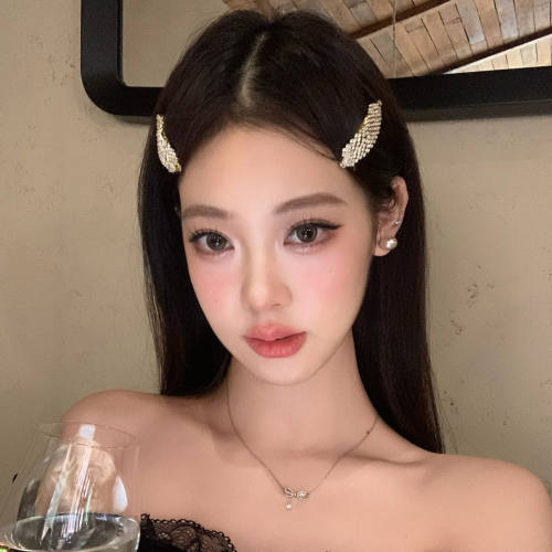 千金风爆闪满锆水滴羽毛bb夹发夹