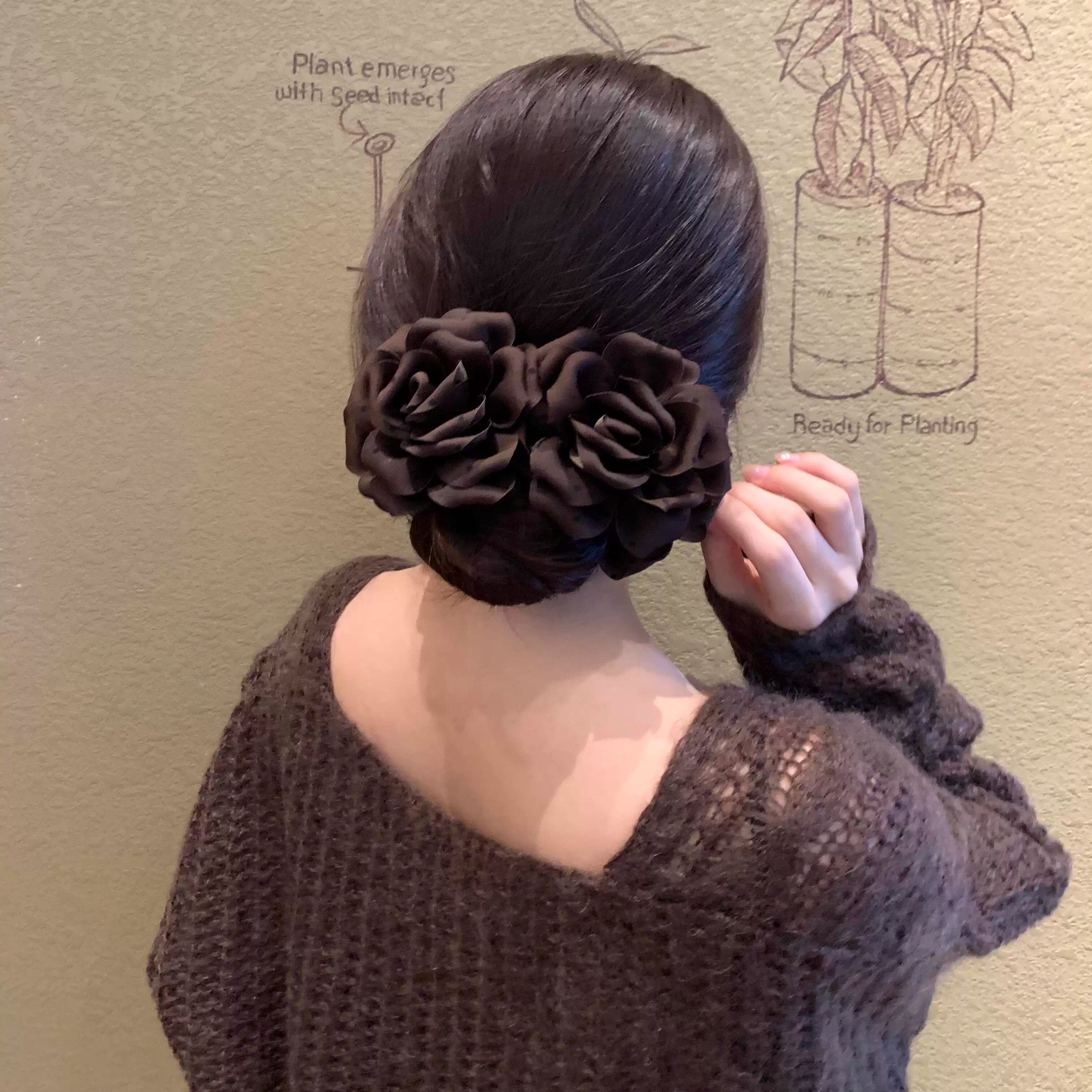 淡人的秋日温柔～好好看！复古咖色波点玫瑰香蕉夹大号高马尾竖夹,饰品/流行首饰/时尚饰品新,发饰,淘宝优惠券,粉丝福利购,淘宝优惠卷