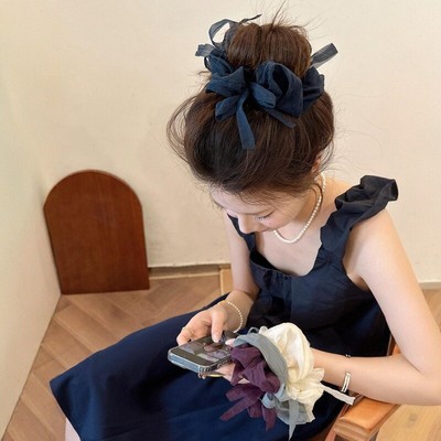 超适合夏天的藏蓝色发圈