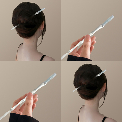 竹子发簪玉簪清冷感新中式盘发