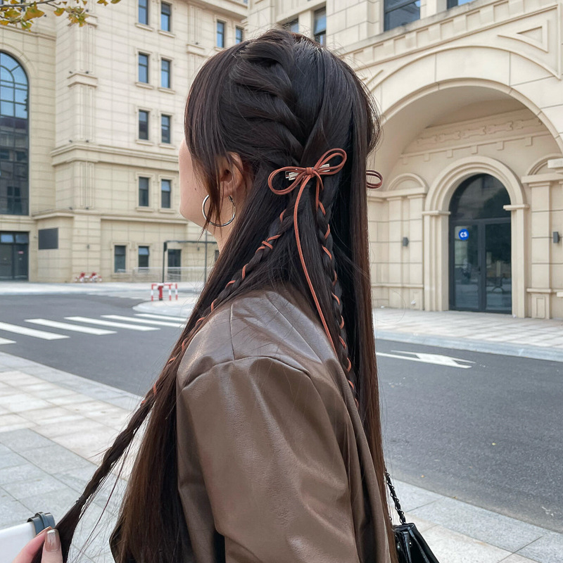 发夹y2k双马尾麂皮绒美拉德甜美