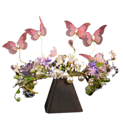 汉服小公主头饰儿童森系花环超仙演出发箍女孩走秀生日皇冠发带饰