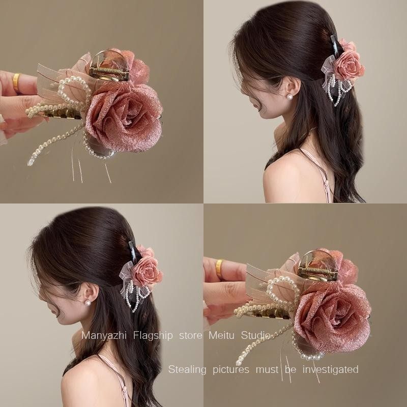 干枯玫瑰園風發飾女珍珠流蘇