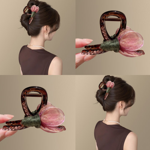 茶茶郁花~超仙花朵高级感抓夹