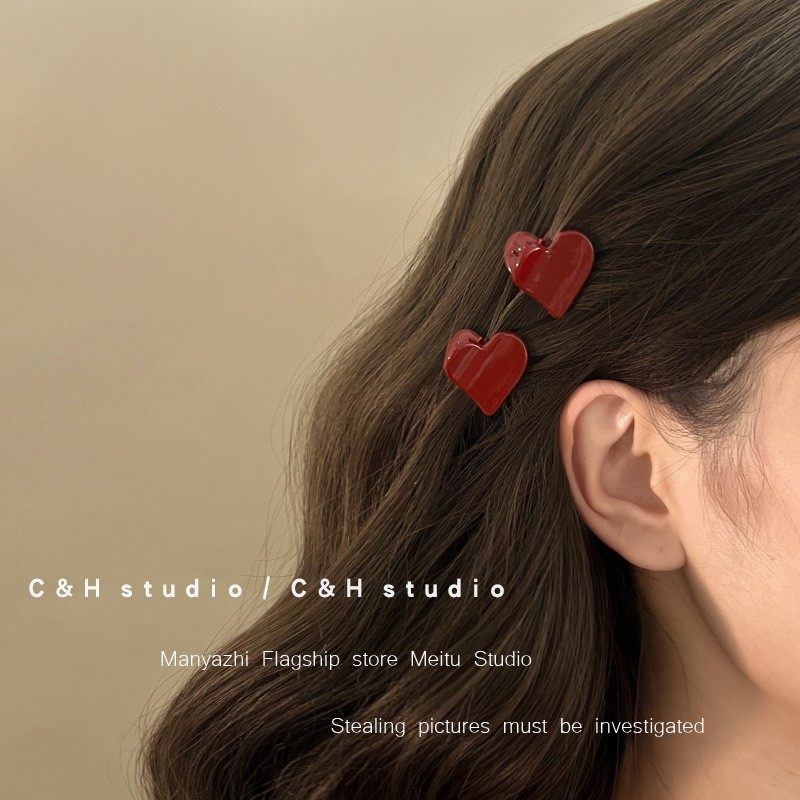 發夾迷你甜美邊夾公主頭飾新年紅